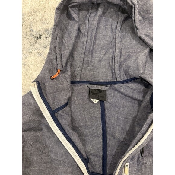 VINTAGE NIKE NSW VAPOR JACKET CHAMBRAY TECH PACK HOODIE RARE ORANGE DRAWSTRING - Picture 4 of 8